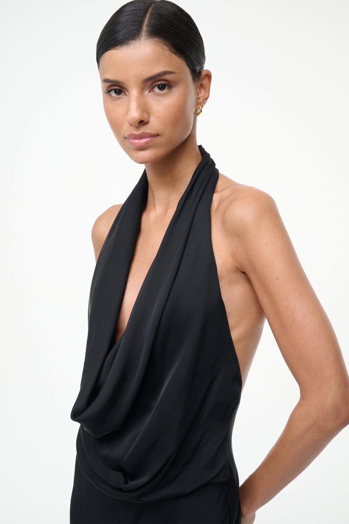 Poppi Silk Dress Black | STAUD Featured