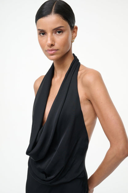 Poppi Silk Dress Black | STAUD Featured