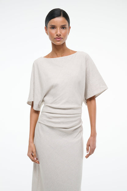 Amelie Linen Dress Natural | STAUD Featured