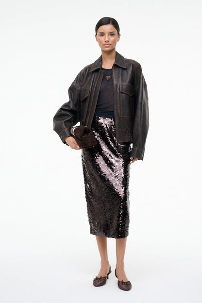 Ciara Skirt Espresso Black | STAUD Sale