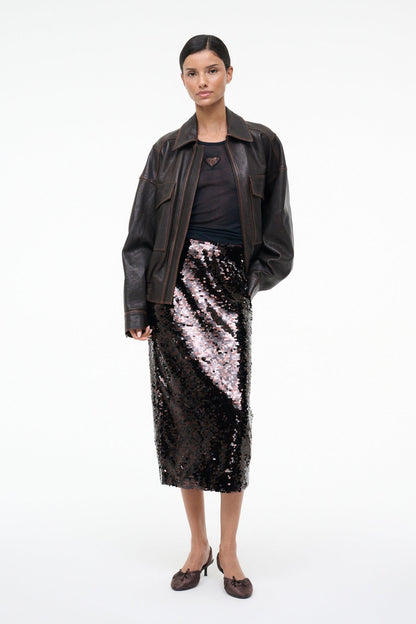 Ciara Skirt Espresso Black | STAUD Sale