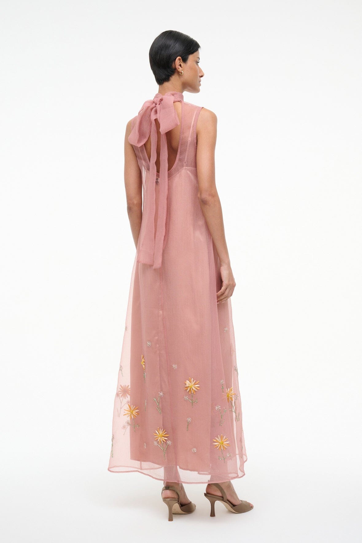 Albee Dress In Dahlia Daydream Pink - Organza Evening Gown | STAUD Discount