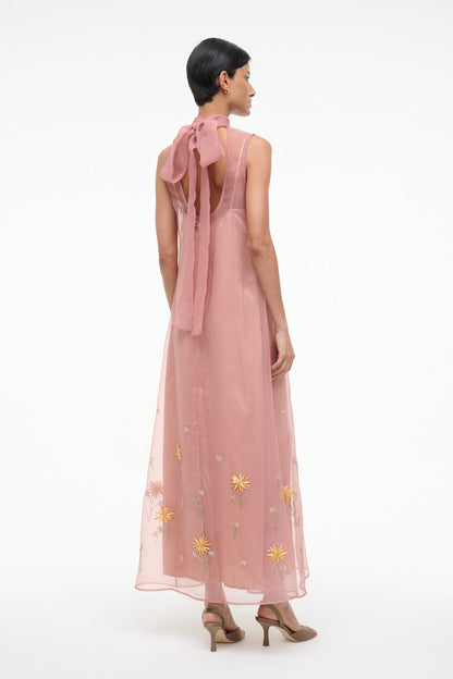 Albee Dress In Dahlia Daydream Pink - Organza Evening Gown | STAUD Discount