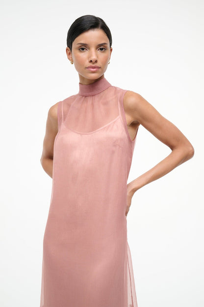 Albee Dress In Dahlia Daydream Pink - Organza Evening Gown | STAUD Discount