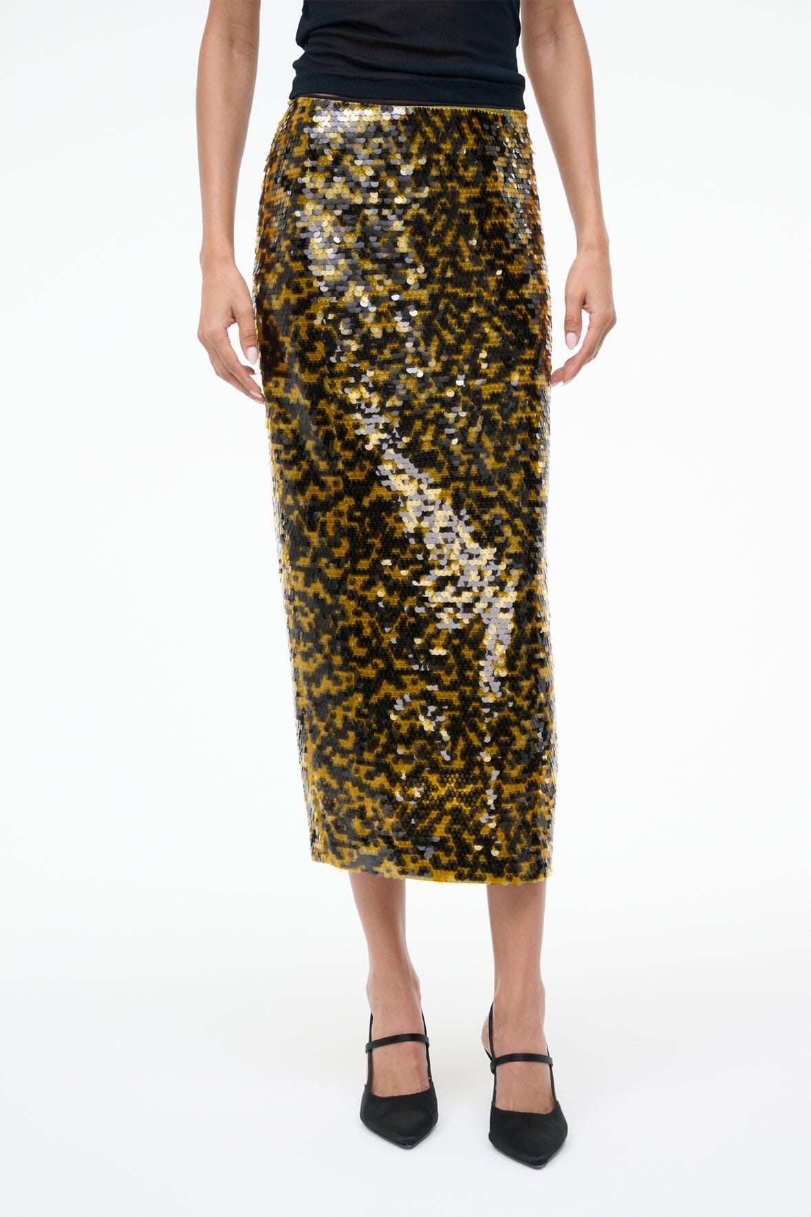 Ciara Skirt Turmeric Black | STAUD Best Price