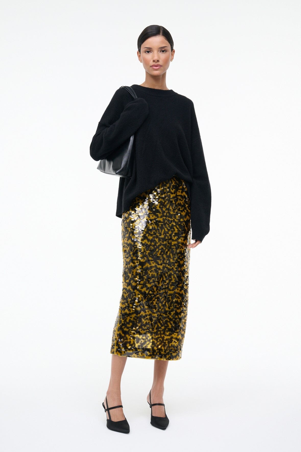 Ciara Skirt Turmeric Black | STAUD Best Price