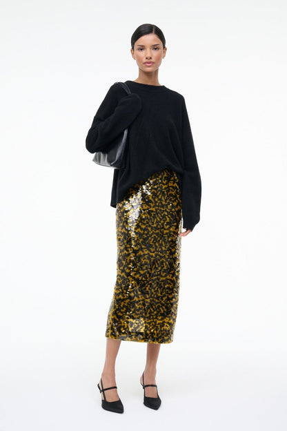 Ciara Skirt Turmeric Black | STAUD Best Price