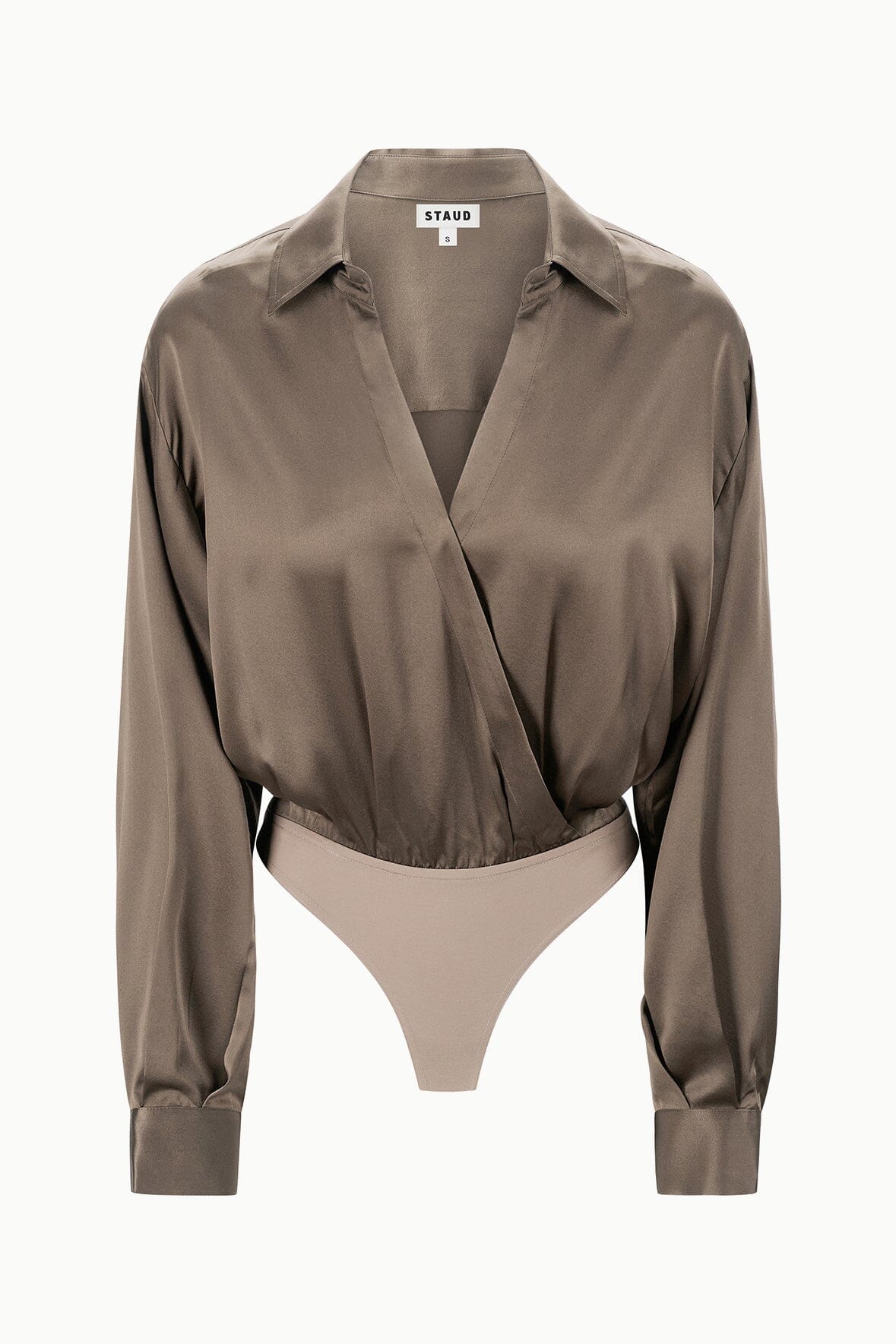 Eve Silk Bodysuit Taupe | STAUD Popular