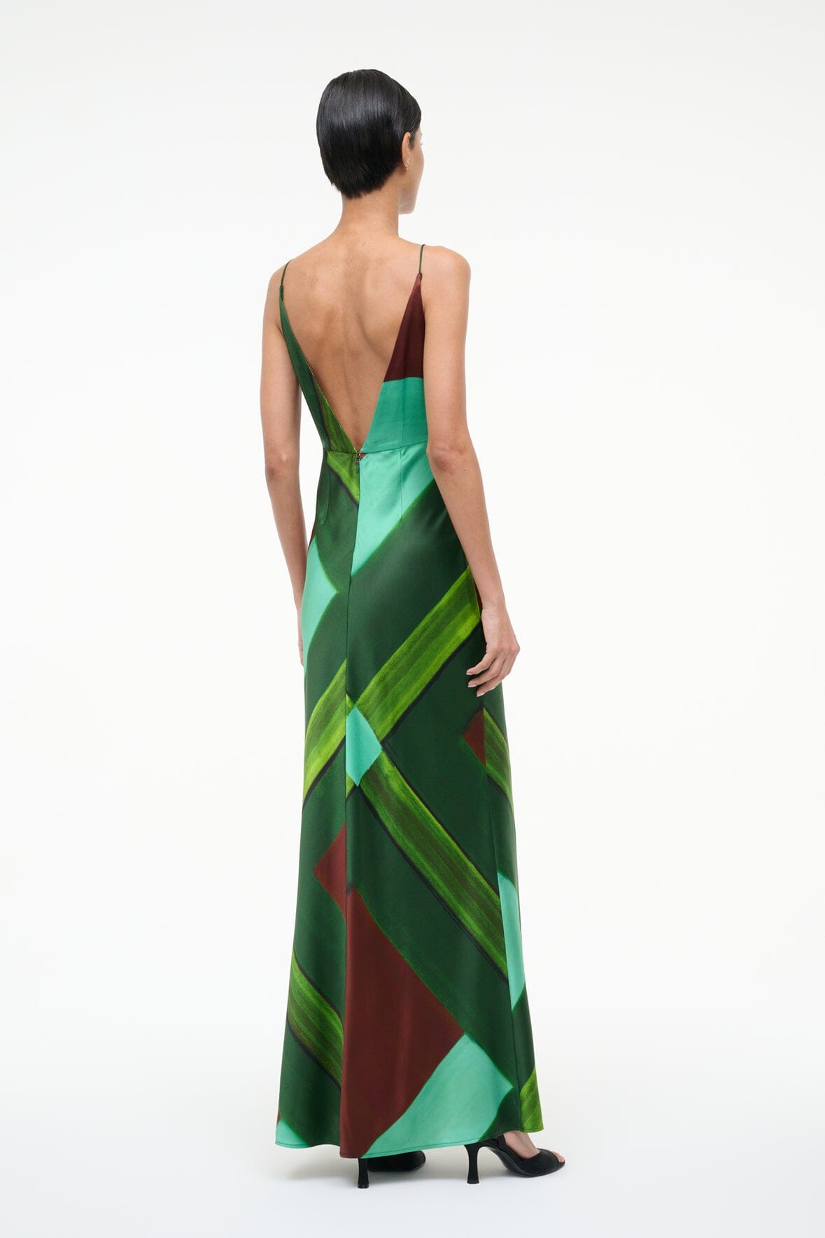 Hank Silk Dress Emerald Prism | STAUD Value