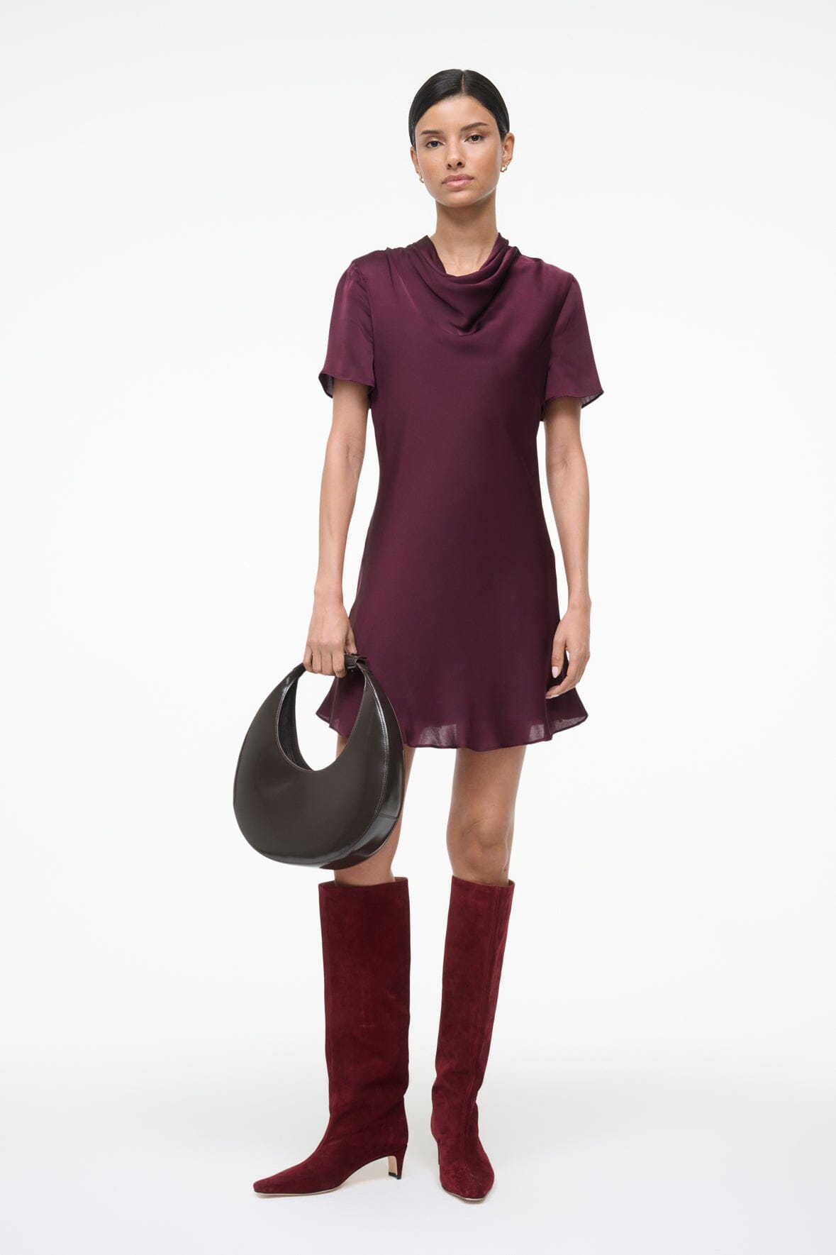Iris Silk Dress Syrah | STAUD Best Price