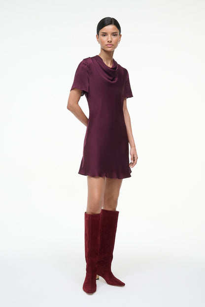 Iris Silk Dress Syrah | STAUD Best Price