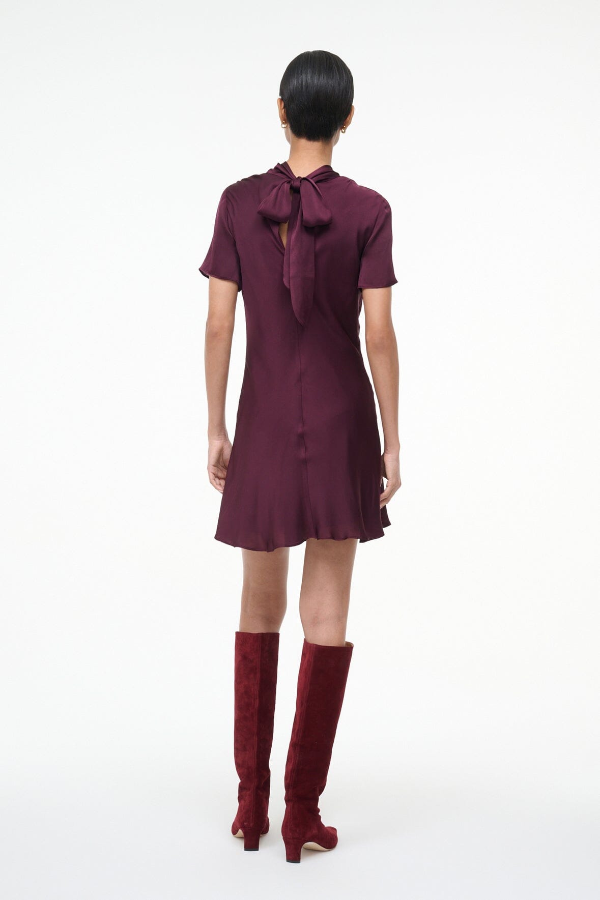 Iris Silk Dress Syrah | STAUD Best Price