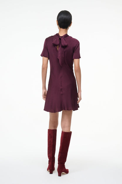 Iris Silk Dress Syrah | STAUD Best Price