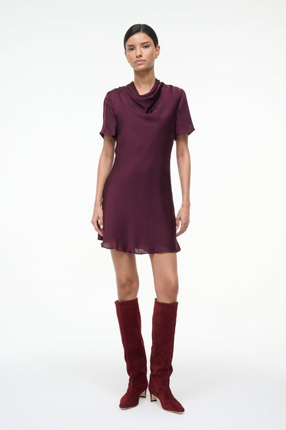 Iris Silk Dress Syrah | STAUD Best Price