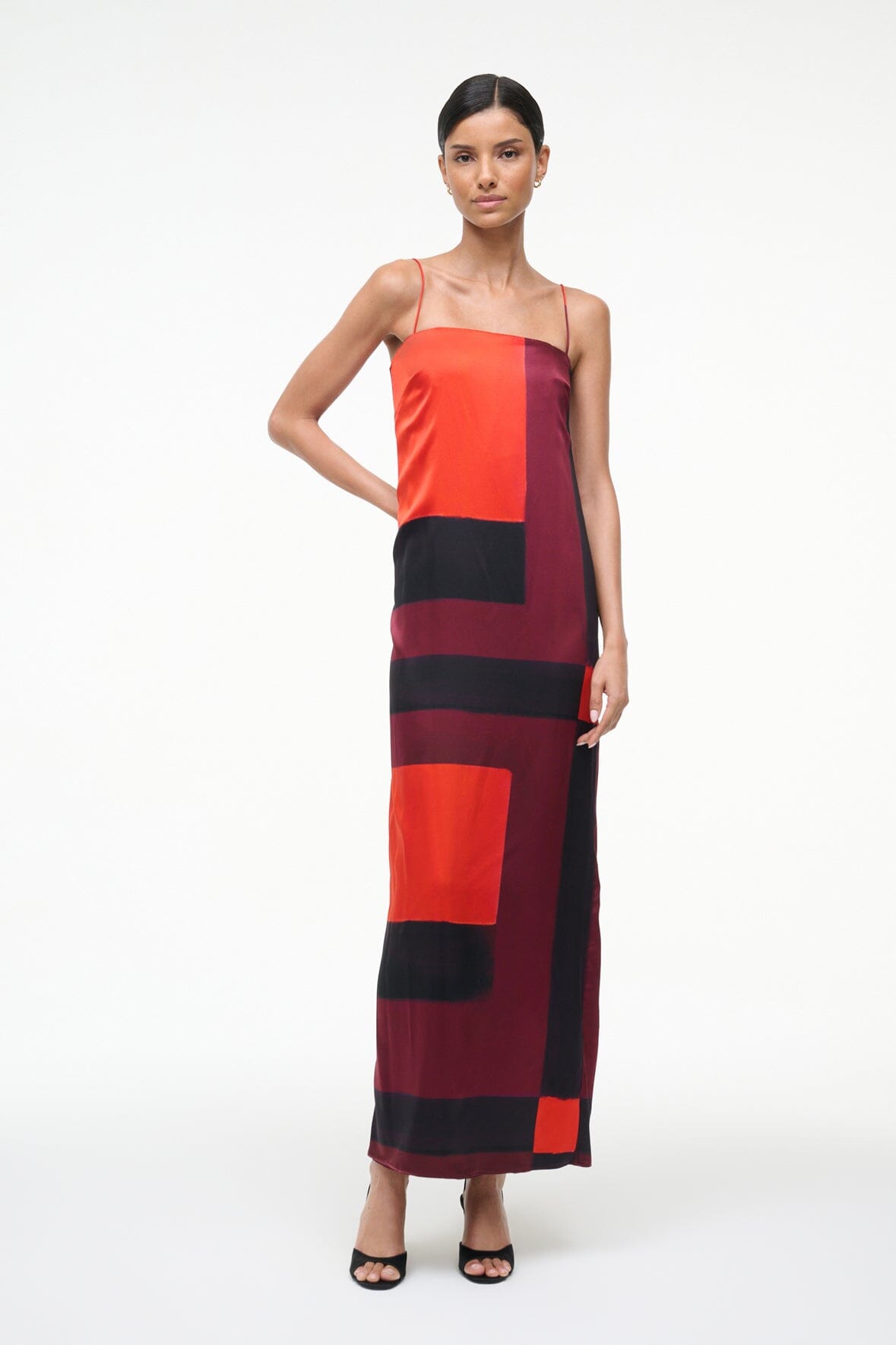 Mae Silk Dress Ruby Prism | STAUD Trending