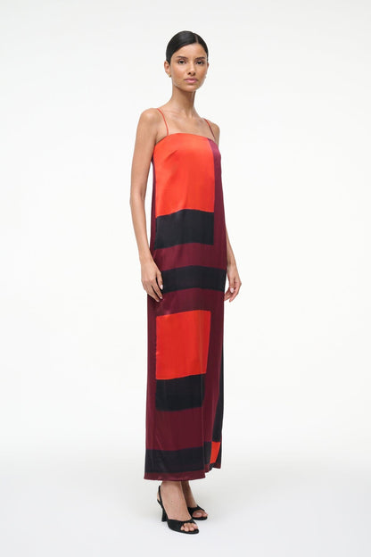 Mae Silk Dress Ruby Prism | STAUD Trending