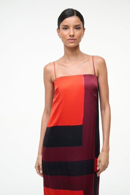 Mae Silk Dress Ruby Prism | STAUD Trending