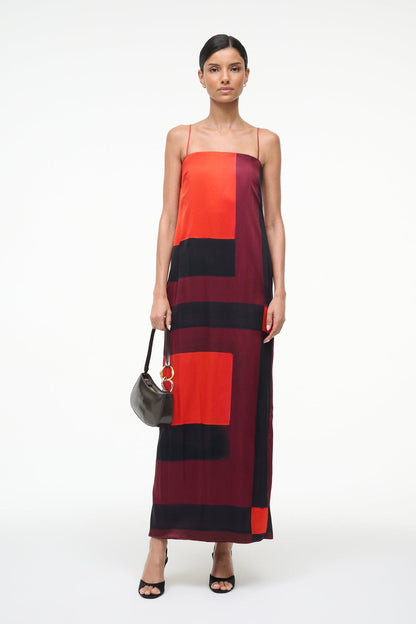 Mae Silk Dress Ruby Prism | STAUD Trending