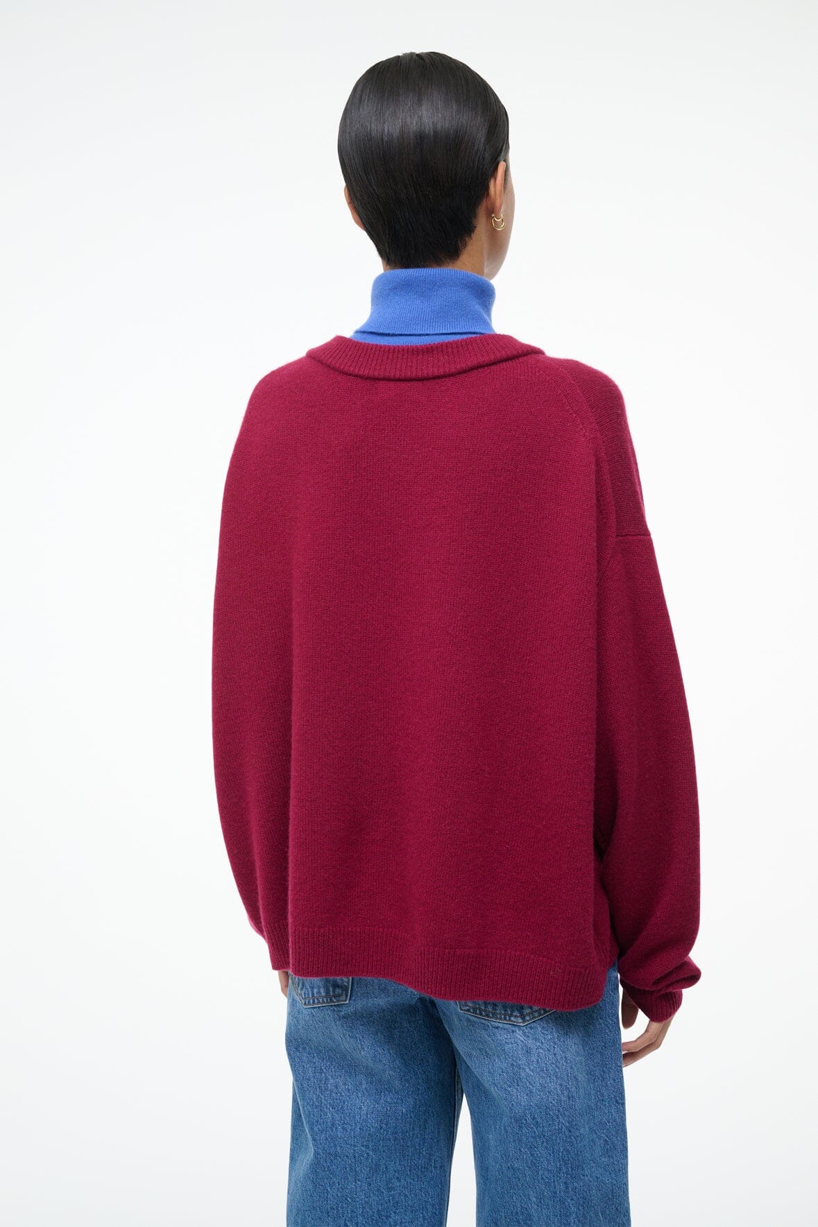 Doris Cashmere Sweater Crimson Sapphire | STAUD Trusted