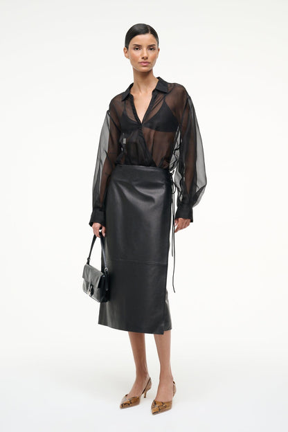 Eve Silk Bodysuit Black | STAUD Essential