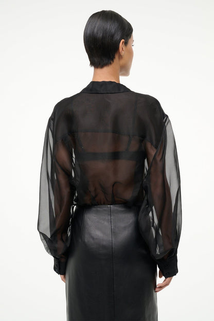 Eve Silk Bodysuit Black | STAUD Essential
