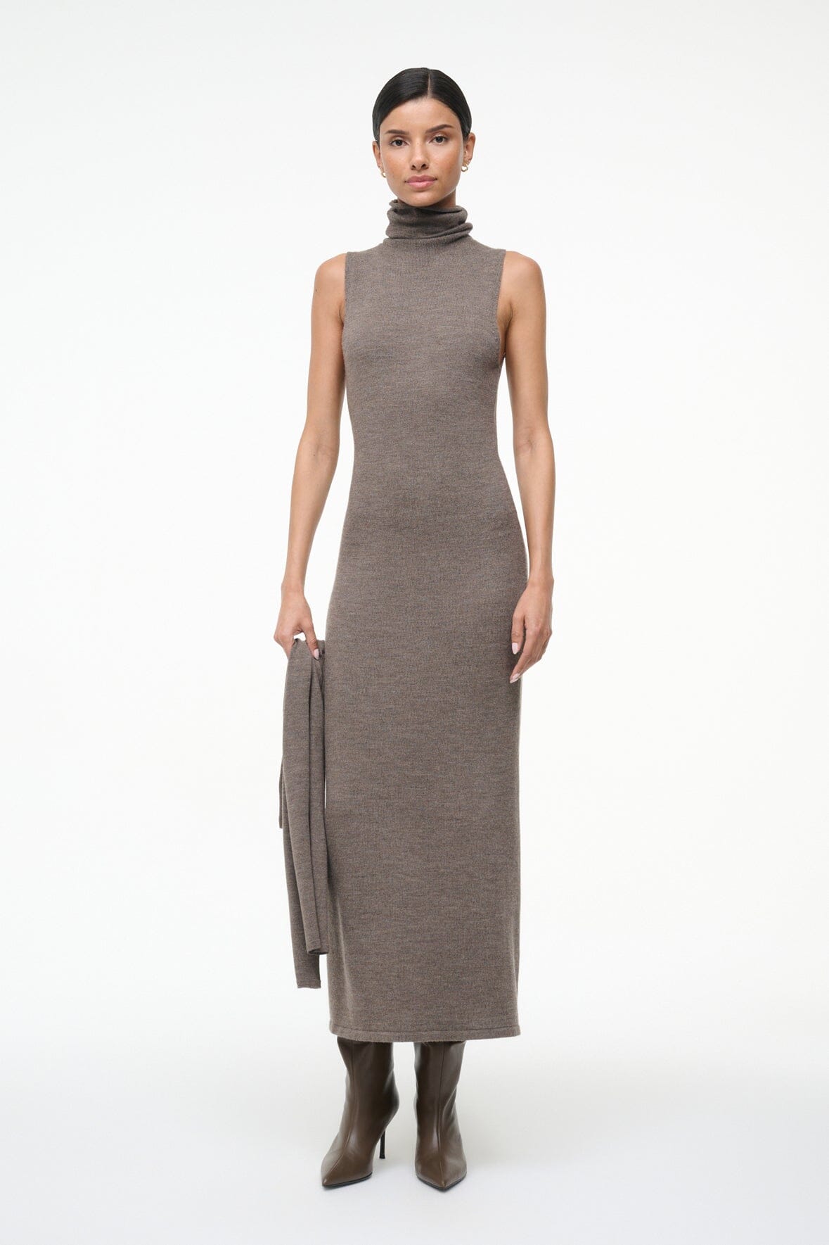 Canal Midi Dress Truffle | STAUD Essential