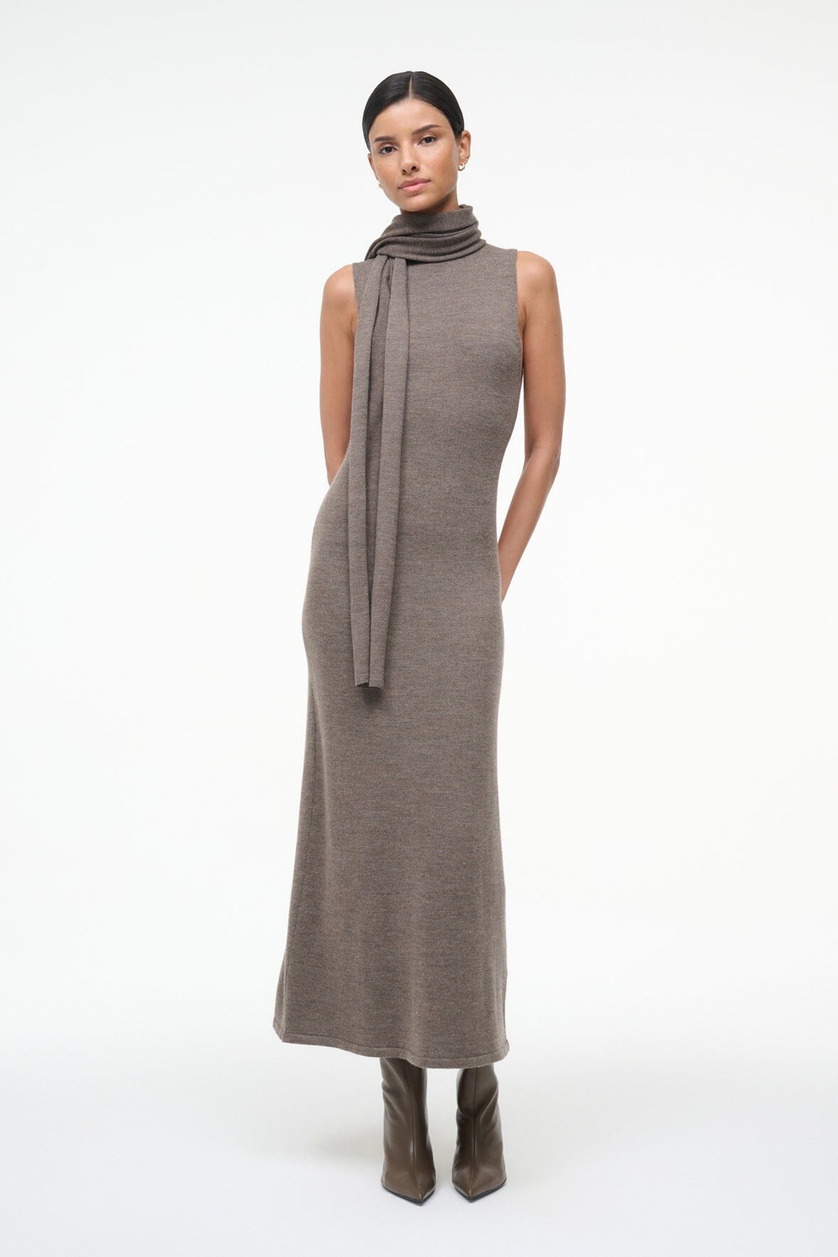 Canal Midi Dress Truffle | STAUD Essential