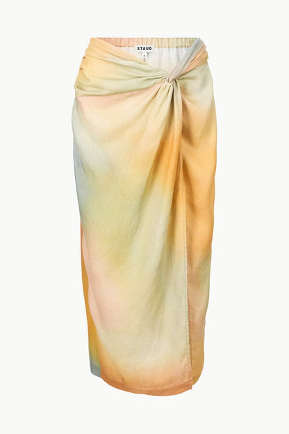 Porto Linen Skirt Pastel Clouds | STAUD New
