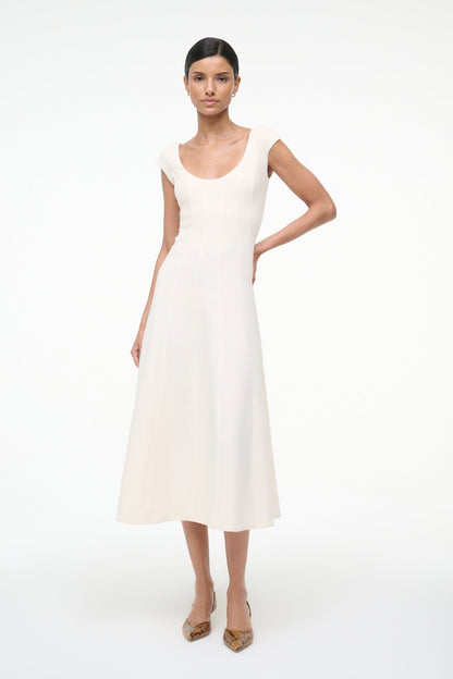 Charlotte Dress Ecru | STAUD Premium