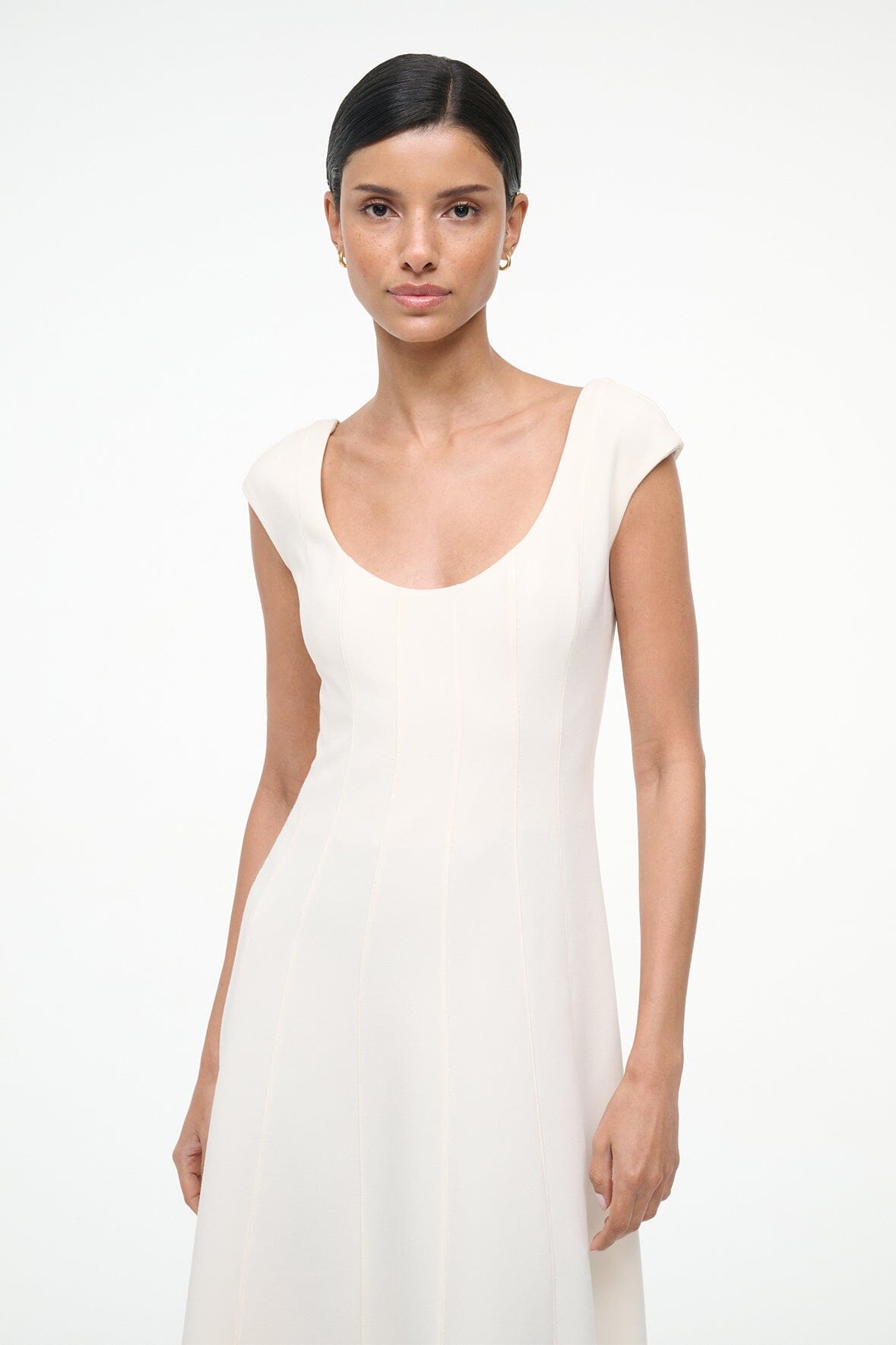 Charlotte Dress Ecru | STAUD Premium
