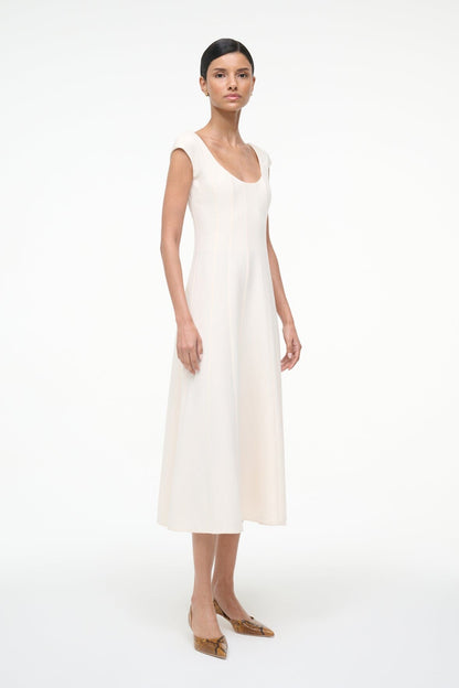 Charlotte Dress Ecru | STAUD Premium