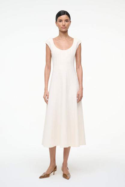 Charlotte Dress Ecru | STAUD Premium