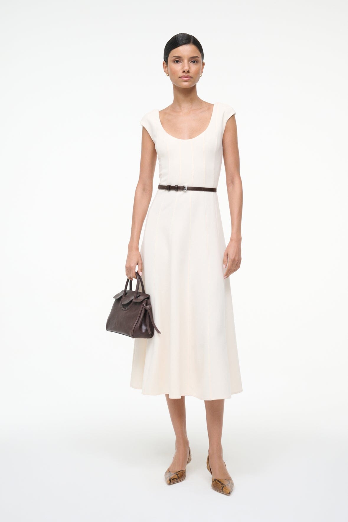 Charlotte Dress Ecru | STAUD Premium