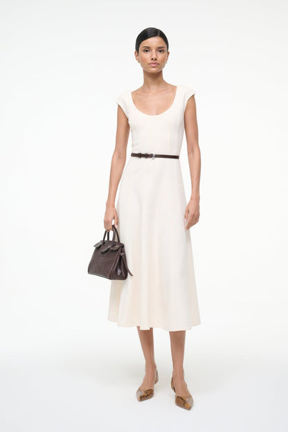 Charlotte Dress Ecru | STAUD Premium