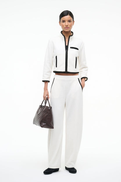 Jeter Jacket Ivory Black | STAUD Value