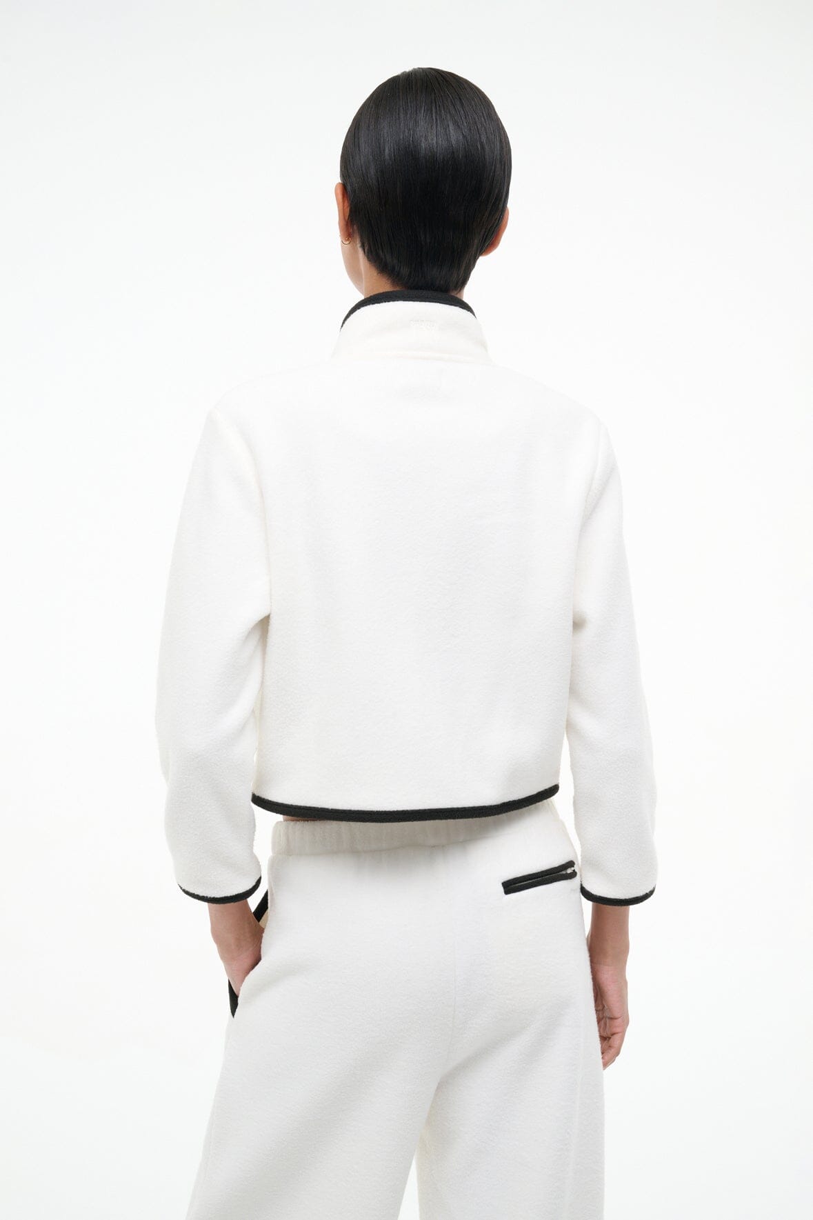 Jeter Jacket Ivory Black | STAUD Value