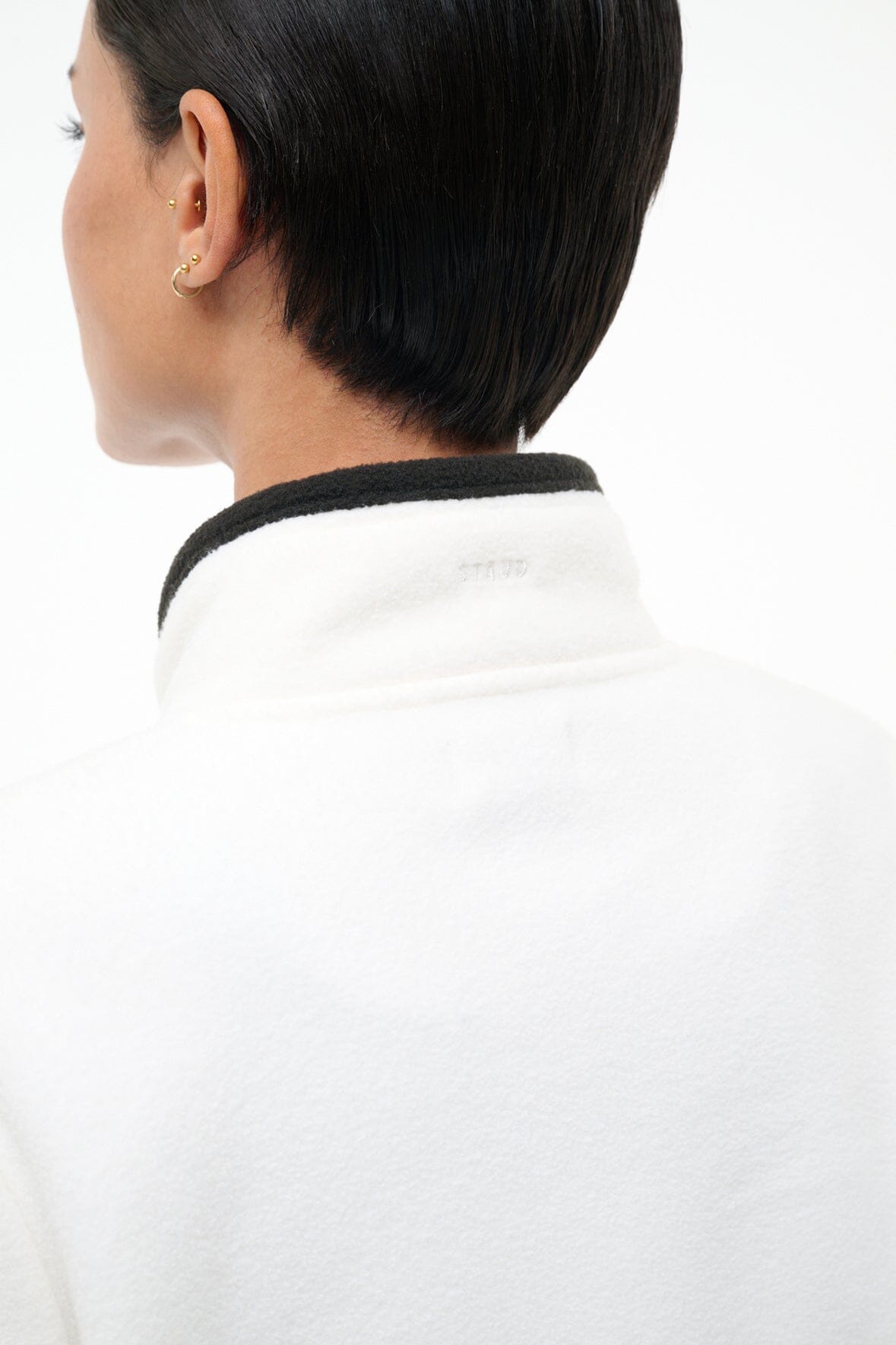 Jeter Jacket Ivory Black | STAUD Value