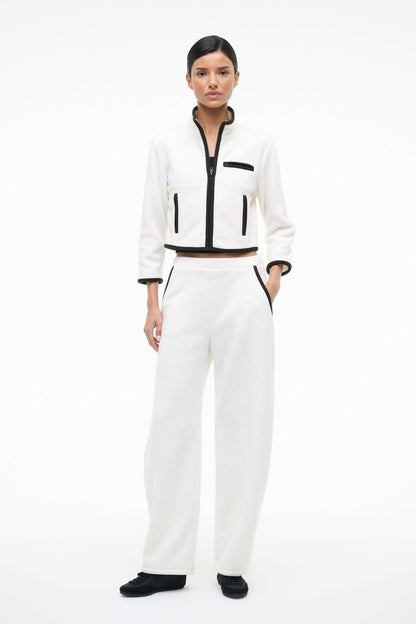 Jeter Jacket Ivory Black | STAUD Value