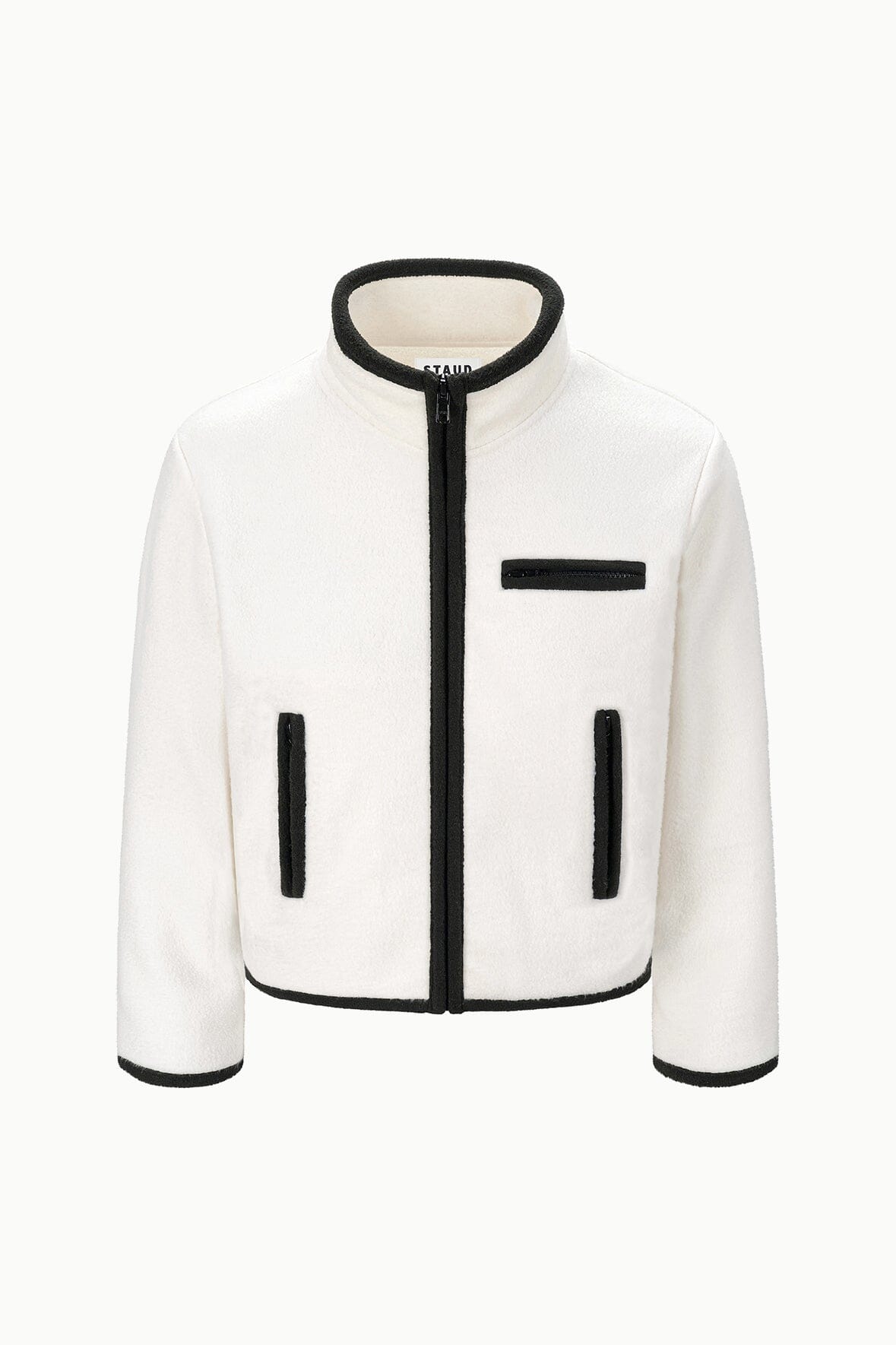 Jeter Jacket Ivory Black | STAUD Value