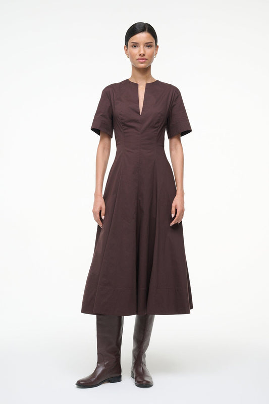 Frances Dress Earth | STAUD Sale