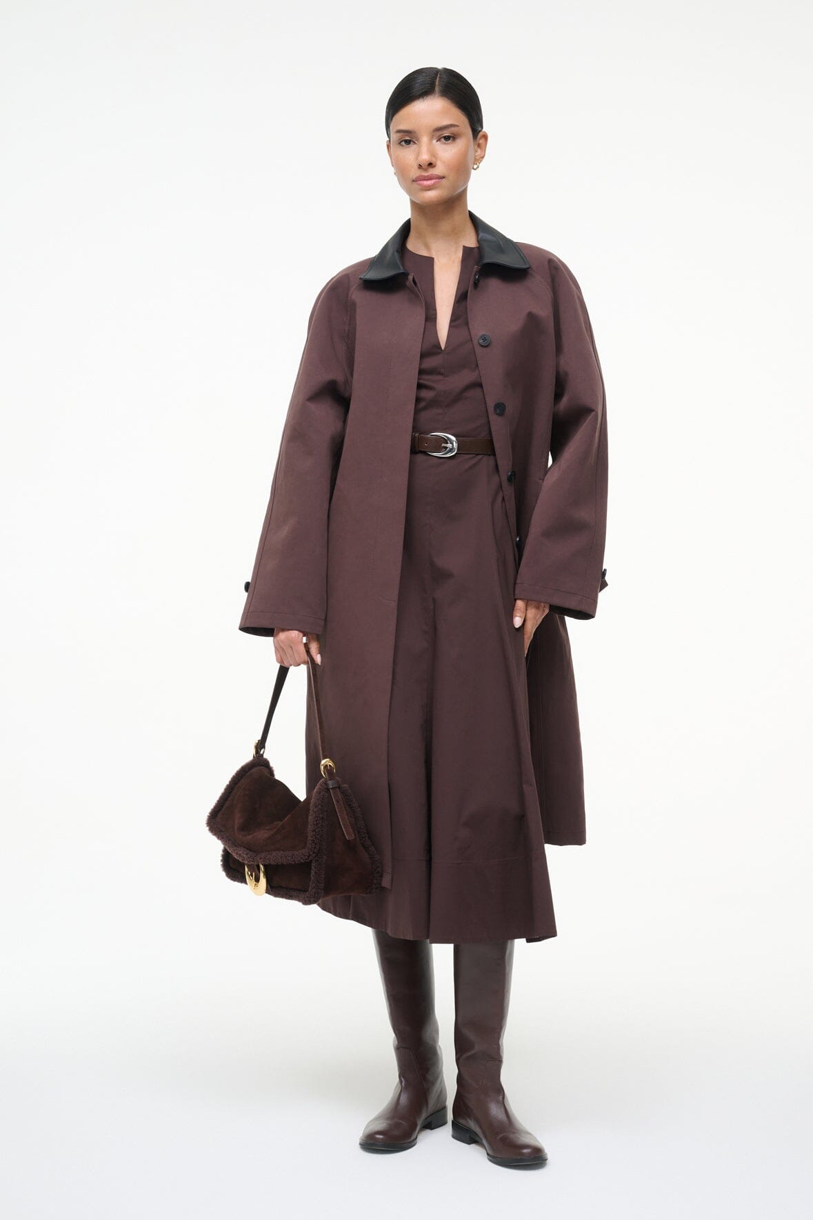 Frances Dress Earth | STAUD Sale