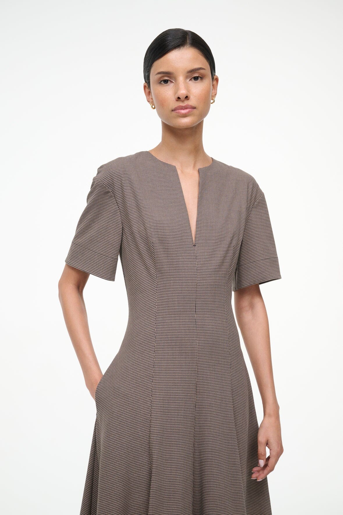 Frances Dress Houndstooth | STAUD Hot Sale
