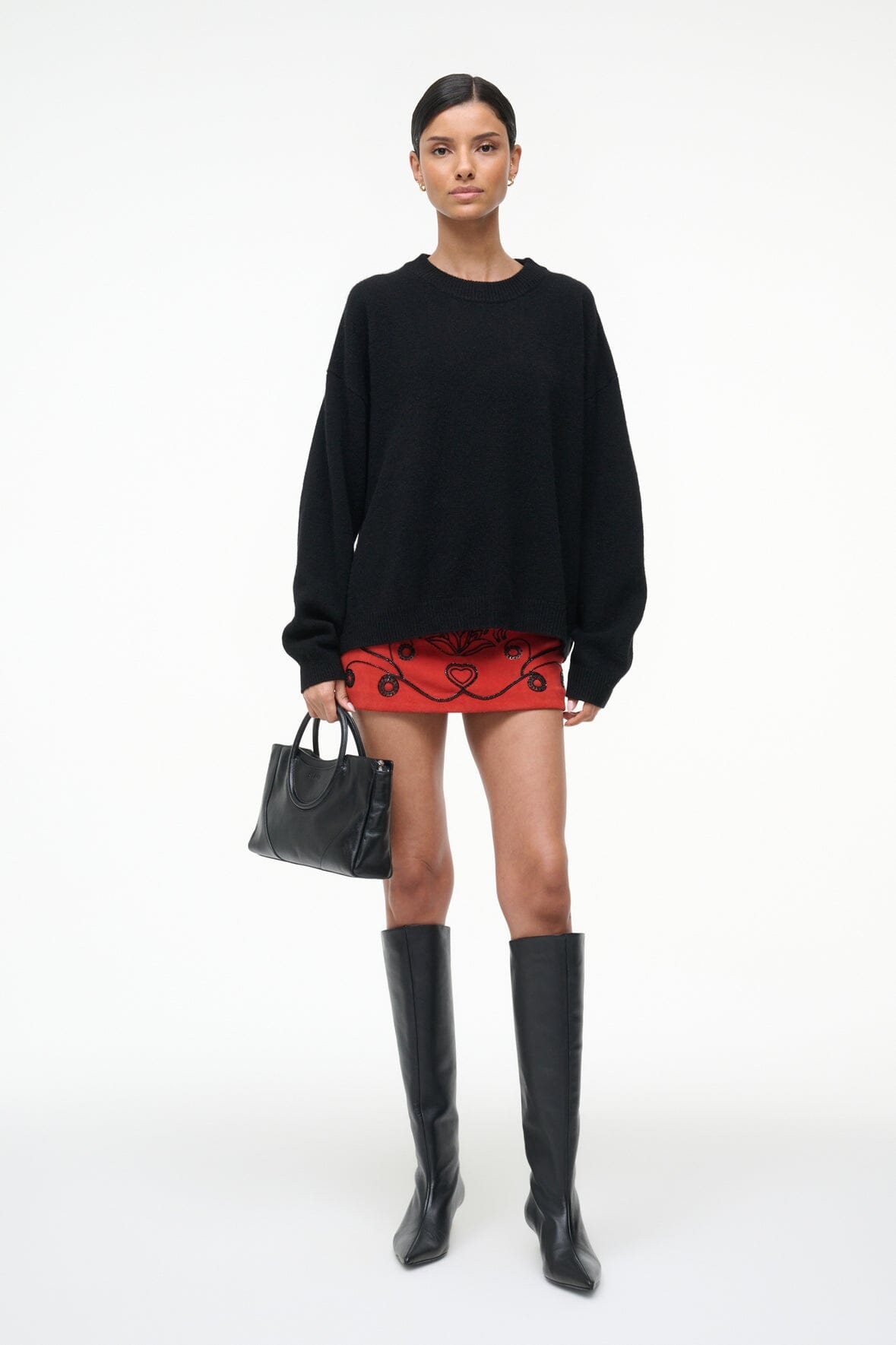Crest Skirt Cayenne Beaded | STAUD Latest