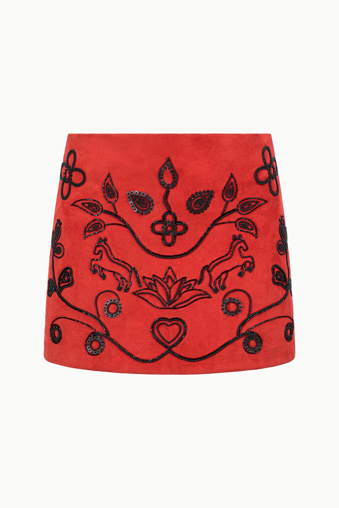 Crest Skirt Cayenne Beaded | STAUD Latest