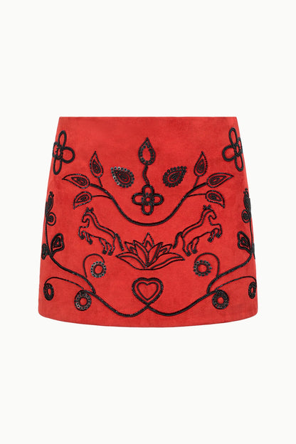 Crest Skirt Cayenne Beaded | STAUD Latest