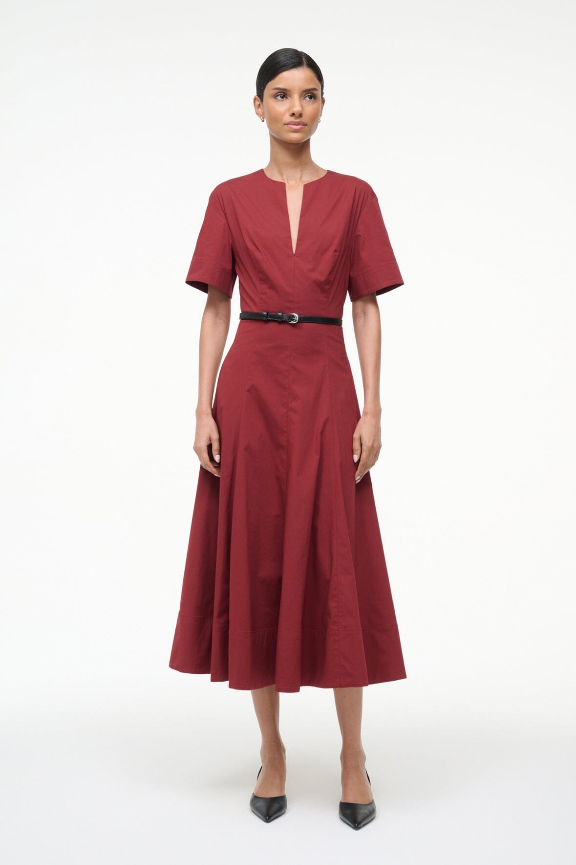 Frances Dress Sangria | STAUD New