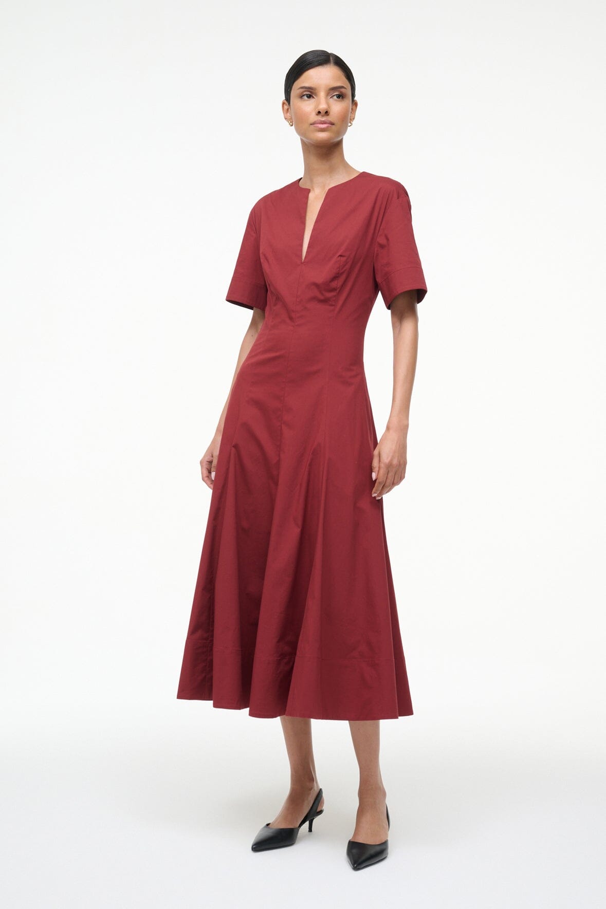 Frances Dress Sangria | STAUD New