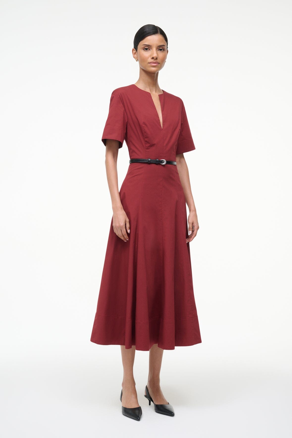 Frances Dress Sangria | STAUD New