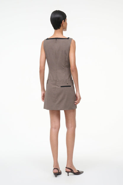 Skyla Dress Houndstooth | STAUD Classic