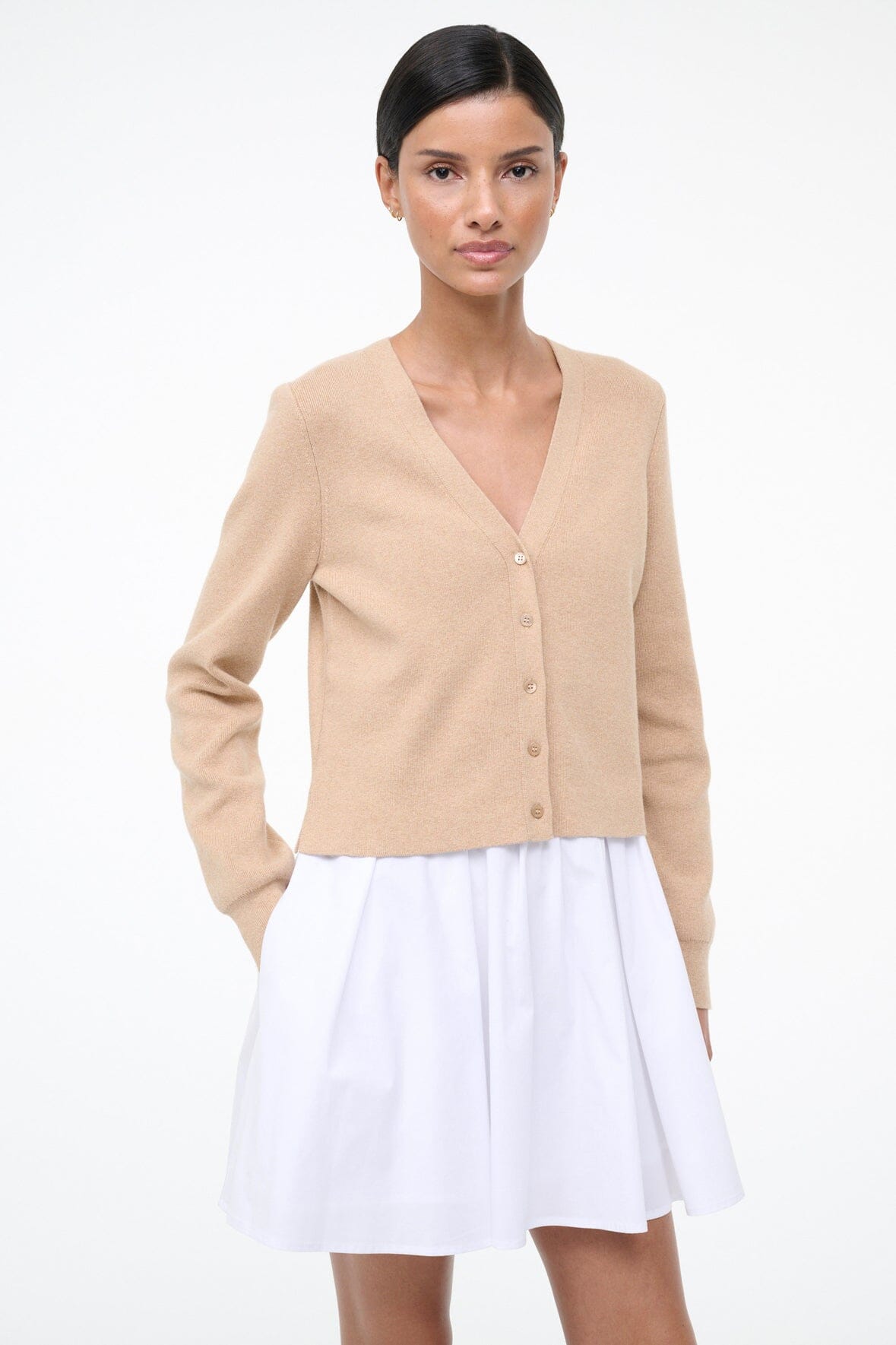Milo Dress Wheat White | STAUD Trending